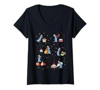 Mujer Disney and Pixar's Ratatouille Remy & Emile Food Collage Camiseta Cuello V