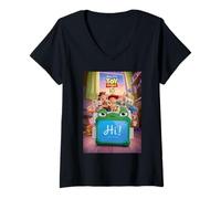 Mujer Disney and Pixar's Toy Story 5 Lilypad Hi Let's Play Poster Camiseta Cuello V
