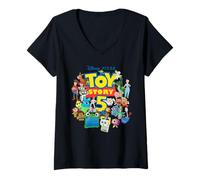 Mujer Disney and Pixar's Toy Story 5 Logo & Character Collage Camiseta Cuello V