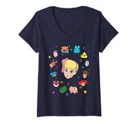 Mujer Disney and Pixar's Toy Story Bo Peep Big Face Collage Camiseta Cuello V