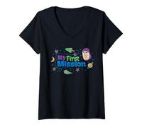 Mujer Disney and Pixar's Toy Story Buzz Lightyear My First Mission Camiseta Cuello V