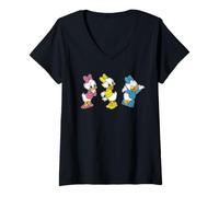 Mujer Disney April May & June Retro Character Pose Trip Matching Camiseta Cuello V