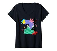 Mujer Disney Ariel Numbers "2" Second 2nd Birthday Party Gift Camiseta Cuello V