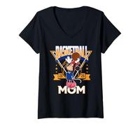 Mujer Disney Basketball Mom 2026 Sports Minnie Mouse Mother's Day Camiseta Cuello V