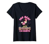 Mujer Disney Best Bride on Earth Mickey & Minnie Honeymoon Trip Camiseta Cuello V