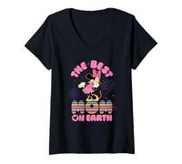 Mujer Disney Best Mom on Earth Mickey & Minnie Family Trip Camiseta Cuello V