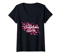 Mujer Disney Channel The Cheetah Girls Logo Pink Animal Print Camiseta Cuello V