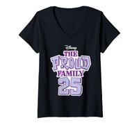 Mujer Disney Channel The Proud Family 25th Anniversary Logo Camiseta Cuello V
