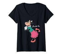 Mujer Disney Clarabelle Cow Retro Character Pose Trip Matching Camiseta Cuello V