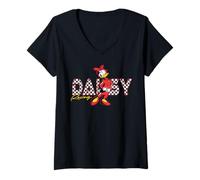 Mujer Disney Daisy Duck Racing Mickey & Friends Race Car Drivers Camiseta Cuello V