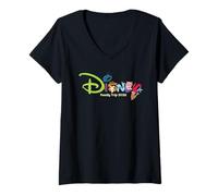 Mujer Disney Family Trip 2026 The Muppets Script Logo Vacation Camiseta Cuello V