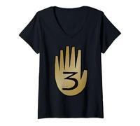 Mujer Disney Gravity Falls Journal #3 Hand Official Disney Channel Camiseta Cuello V