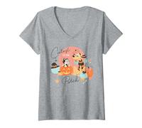 Mujer Disney Halloween Pluto and Figaro Cutest of the Patch Cute Camiseta Cuello V
