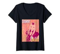 Mujer Disney Hannah Montana Miley Stewart Country Beginnings Camiseta Cuello V