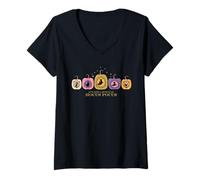 Mujer Disney Hocus Pocus Sanderson Sisters and Binx Pumpkin Lineup Camiseta Cuello V