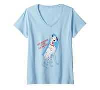 Mujer Disney Ink and Paint Pongo from 101 Dalmatians 1961 Camiseta Cuello V