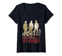 Mujer Disney Jonas Brothers Christmas Merry & Cool Holiday Camiseta Cuello V