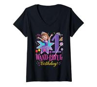 Mujer Disney Jr. Sofia the First My 1st Wand-erful Birthday Party Camiseta Cuello V