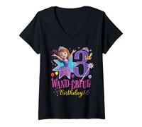 Mujer Disney Jr. Sofia the First My 3rd Wand-erful Birthday Party Camiseta Cuello V