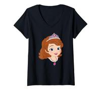 Mujer Disney Jr. Sofia the First Princess Sofia Big Face Costume Camiseta Cuello V