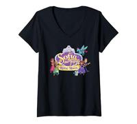 Mujer Disney Jr. Sofia the First: Royal Magic Big Logo & Friends Camiseta Cuello V