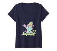Mujer Disney Lilo & Stitch Cute Scrump Doll Pastel Color Big Logo Camiseta Cuello V