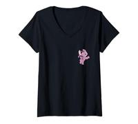 Mujer Disney Lilo & Stitch Dance Pose Angel Pocket Logo Camiseta Cuello V
