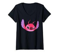 Mujer Disney Lilo & Stitch Leroy Experiment 629 Villain Big Face Camiseta Cuello V