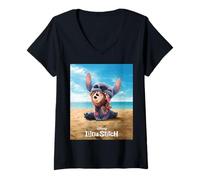 Mujer Disney Lilo & Stitch Live-Action Movie Funny Vaiana Poster Camiseta Cuello V