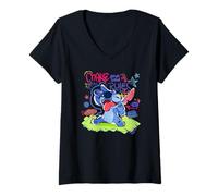 Mujer Disney Lilo & Stitch Make Your Own Rules Colorful Sketch Camiseta Cuello V