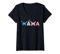 Mujer Disney Lilo & Stitch Mama Mother's Day Birthday Family Trip Camiseta Cuello V