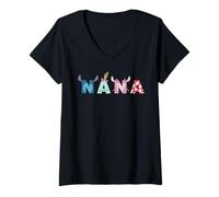 Mujer Disney Lilo & Stitch Nana Mother's Day Birthday Family Trip Camiseta Cuello V