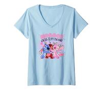 Mujer Disney Lilo & Stitch Nobody Gets Left Behing Sketch Big Logo Camiseta Cuello V