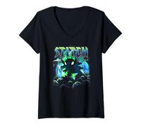 Mujer Disney Lilo & Stitch Space Landing Cool Electrifying Poster Camiseta Cuello V