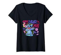 Mujer Disney Lilo & Stitch Stay Weird To Your Self Colorful Sketch Camiseta Cuello V