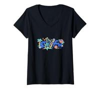 Mujer Disney Lilo & Stitch The Main Star Stitch Big Chest Logo Camiseta Cuello V