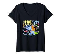 Mujer Disney Lilo & Stitch The True Of You Side Colorful Sketch Camiseta Cuello V