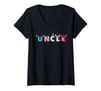 Mujer Disney Lilo & Stitch Uncle Birthday Gift Family Disney Trip Camiseta Cuello V