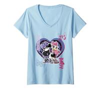 Mujer Disney Mickey And Friends Anime Style Daisy And Minnie Heart Camiseta Cuello V