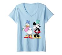 Mujer Disney Mickey And Friends Daisy And Minnie Mouse Classic Art Camiseta Cuello V