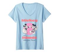 Mujer Disney Mickey And Friends Mickey & Minnie Aloha From Hawaii Camiseta Cuello V