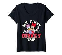Mujer Disney Mickey And Friends My First Disney Trip Daisy Minnie Camiseta Cuello V