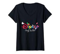 Mujer Disney Mickey & Friends Character Letters Family Trip 2026 Camiseta Cuello V