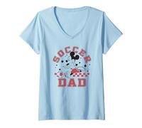 Mujer Disney Mickey & Friends Father's Day Soccer Dad Chest Poster Camiseta Cuello V