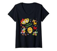 Mujer Disney Mickey & Friends Happy Holidays Coquette Christmas Camiseta Cuello V