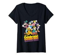 Mujer Disney Mickey & Friends "Let's Celebrate!" Party Matching Camiseta Cuello V