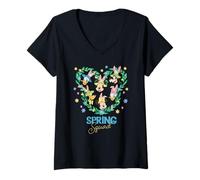 Mujer Disney Mickey & Friends Spring Squad Easter Bunny Ears Icon Camiseta Cuello V