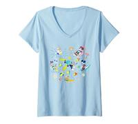 Mujer Disney Mickey & Friends Summer Beach Vacation Fun Coquette Camiseta Cuello V