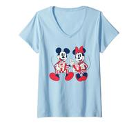 Mujer Disney Mickey & Minnie Pajamas and Popcorn Cozy PJs Night Camiseta Cuello V
