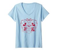 Mujer Disney Mickey & Minnie Perfect Pair Coquette Valentine's Day Camiseta Cuello V